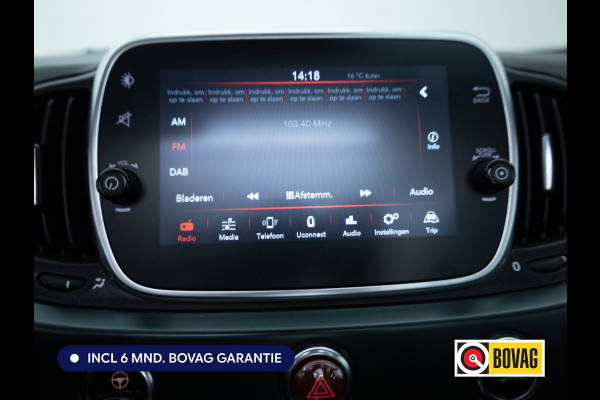 Fiat 500C 1.0 Hybrid Rockstar | Beats audio | Climate control | Cruise | Electrische cabrio kap | Apple Carplay, Android auto | PDC achter, Electrische ramen voor