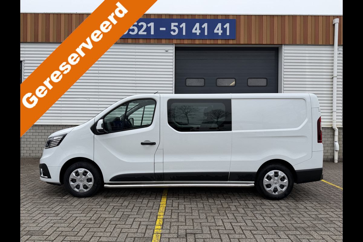 Renault Trafic 2.0 dCi 130pk T29 L2H1 DC 6 persoons Work Edition / vaste prijs rijklaar € 24.950 ex btw / lease € 407 / euro 6 / bpm vrij / trekhaak / airco / cruise / navigatie / isofix / sidebars
