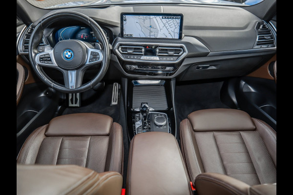 BMW X3 xDrive30e M-SPORT ** LED, BRUIN LEDER, PANORAMA, ACC, TREKH, 19-inch LMV ** UNFALLFREI - DEALER ONDERH ** ** INFORMEER OOK NAAR ONZE AANTREKKELIJKE FINANCIAL-LEASE TARIEVEN **