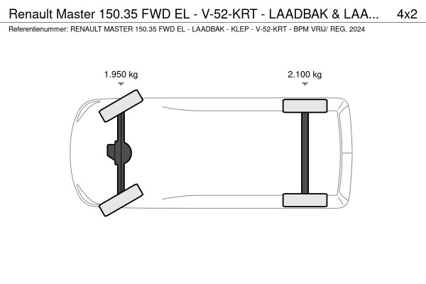 Renault Master 150.35 FWD EL - V-52-KRT - LAADBAK & LAADKLEP - EURO 6 - BPM VRIJ!
