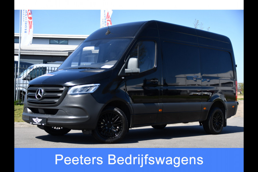 Mercedes-Benz Sprinter 316 2.2 CDI L2H2 Black Edition MARGE! Camera, Cruise, Carplay, LED, 10,5'' Mbux, 164pk, Standkachel, Stoelverwarming, Automaat, NAVI, Leder, Uniek!