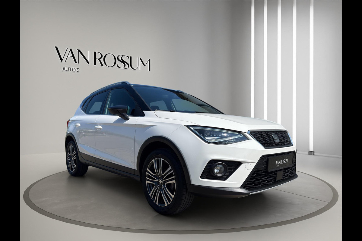 Seat Arona 1.0 TSI Xcellence Business Intense Automaat | Navi |Virtual Cockpit | Stoelverw | White met zwart dak |