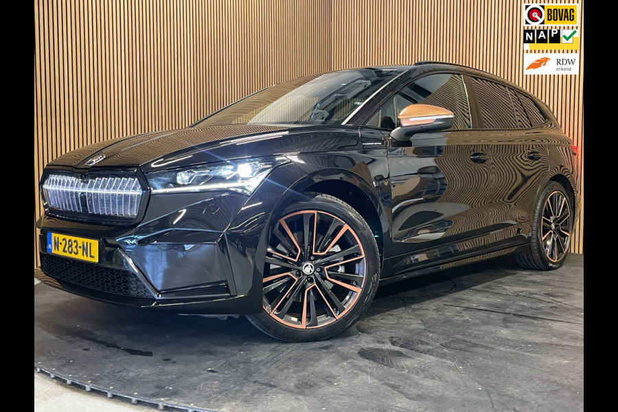 Škoda ENYAQ iV 80 Founders Edition Black|90% SOH|CRYSTAL FACE|LEDER|NAVI|CAMERA|STUURVERWARMING|NAP|NL-AUTO|1e EIGENAAR|INCL.BTW|