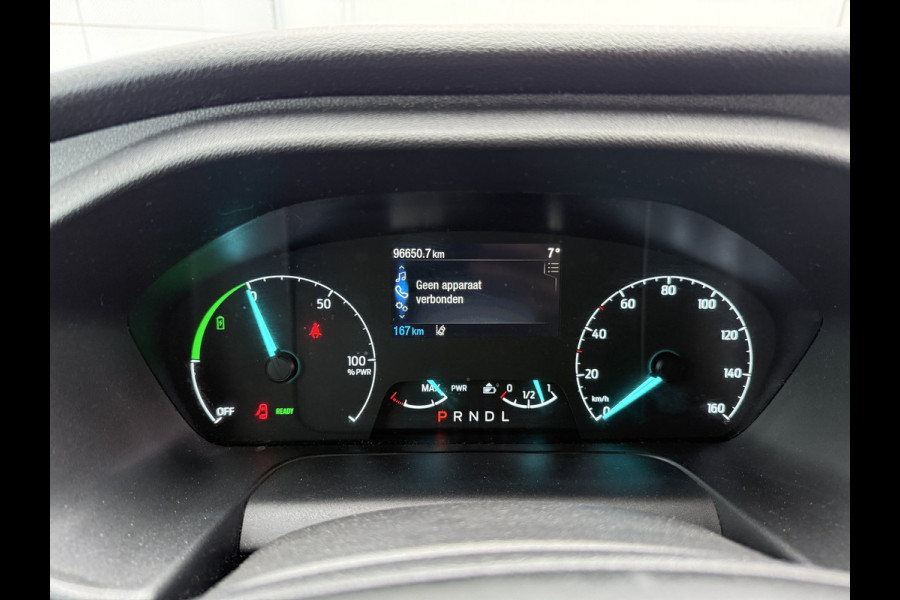 Ford E-Transit 68kWh 184PK L4H3 317km WLTP 93,9% (SOH) BEV Snelladen Carplay Climate control Laadkabel 360° camera Parkeersensoren voor achter Stoelverwarming