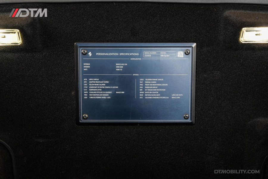 Ferrari 488 3.9 Spider HELE | Daytona Racing Seats | Passenger Display | Nose Lift |