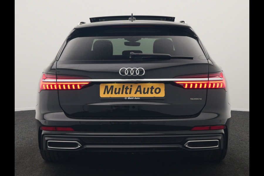 Audi A6 Avant 50 TFSI e Quattro 2x S Line PHEV 300pk Dealer O.H. | Trekhaak Af Fabriek | Panodak | Head Up | Adaptive Cruise | Matrix LED | Bang & Olufsen | Lederen Comfortzetels Memory & Ventilatie | Camera | Keyless | Blis | 20"L.M | Plug In Hybrid |
