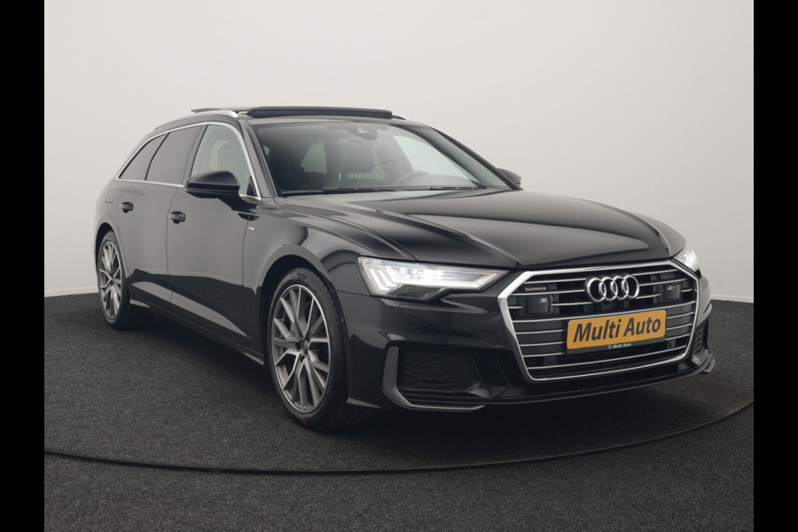 Audi A6 Avant 50 TFSI e Quattro 2x S Line PHEV 300pk Dealer O.H. | Trekhaak Af Fabriek | Panodak | Head Up | Adaptive Cruise | Matrix LED | Bang & Olufsen | Lederen Comfortzetels Memory & Ventilatie | Camera | Keyless | Blis | 20"L.M | Plug In Hybrid |