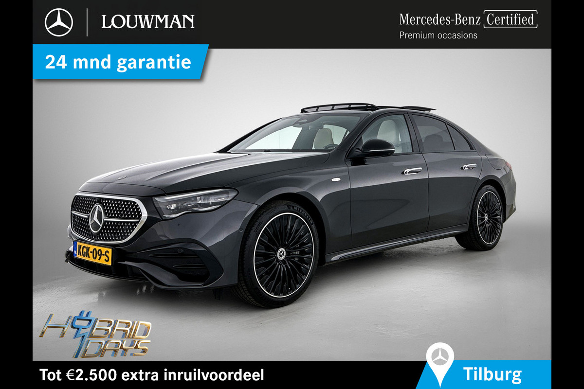 Mercedes-Benz E-Klasse 300 e AMG Plug-In Hybride AMG Line | Night Pakket | Panorama Schuif-Kanteldak | MBUX Superscreen | Burmester®  | 20 Inch AMG Velgen. Inclusief 24 maanden MB Certified garantie voor Europa.
