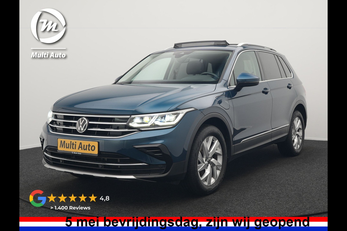 Volkswagen Tiguan 1.4 TSI eHybrid Elegance PHEV 245pk | Panodak | Camera | IQ Light | Adaptive Cruise | Alcantara Sportstoelen Verwarmd | Apple Carplay | Sfeerverlichting | Stuur Verwarmd | Navigatie | Virtual | DAB | Plug In Hybrid