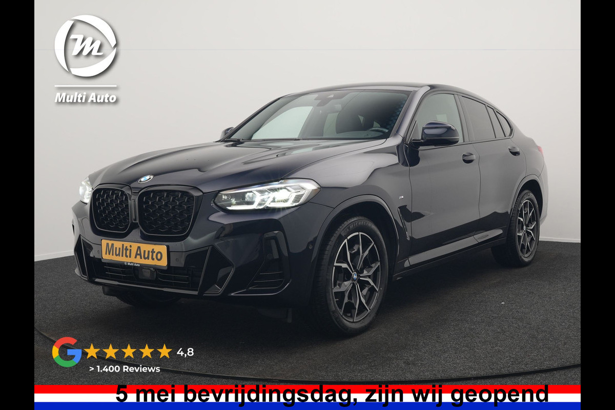 BMW X4 xDrive20i M Sport 184pk Dealer O.H. Carbon Schwarz Metallic | Adaptive Cruise | Camera | Sfeerverlichting | Lederen Sportstoelen Verwarmd | Apple Carplay | Virtual Cockpit | Navigatie | DAB | 19"L.M |