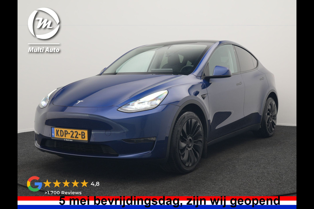 Tesla Model Y Long Range AWD 75 kWh 441pk | Full Self-Driving Capability | Panodak | Adaptive Cruise | Lederen Sportstoelen Memory & Verwarmd | Camera | Navigatie |