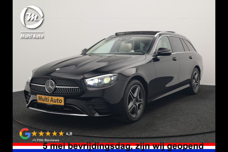Mercedes-Benz E-Klasse Estate 300 e AMG Line PHEV 320pk Dealer O.H. | Panodak | Adaptive Cruise | 360 Camera | Multi Beam LED | Lederen Sportstoelen Verwarmd | Sfeerverlichting | Apple Carplay | Navigatie | DAB | Plug In Hybrid |