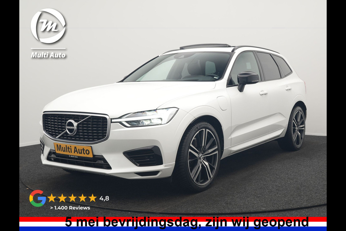 Volvo XC60 Recharge T8 AWD R-Design PHEV 391pk Dealer O.H. | Panodak | Luchtvering | Head Up | Camera | Harman & Kardon | Sportstoelen Memory & Verwarmd | 21"L.M | Apple Carplay | Keyless | Blis | Virtual | Navigatie | DAB | Plug In Hybrid