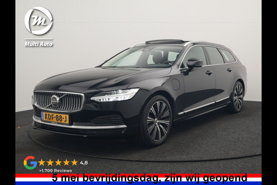 Volvo V90 T6 AWD Ultimate Bright PHEV 350pk LONG RANGE | Panodak | Adaptive Cruise | Camera | Harman / Kardon | Lederen Sportstoelen Memory & Verwarmd | Google Assistent | Keyless | Stuur Verwarmd | Blis | Apple Carplay | DAB | Virtual | Plug In Hybrid |