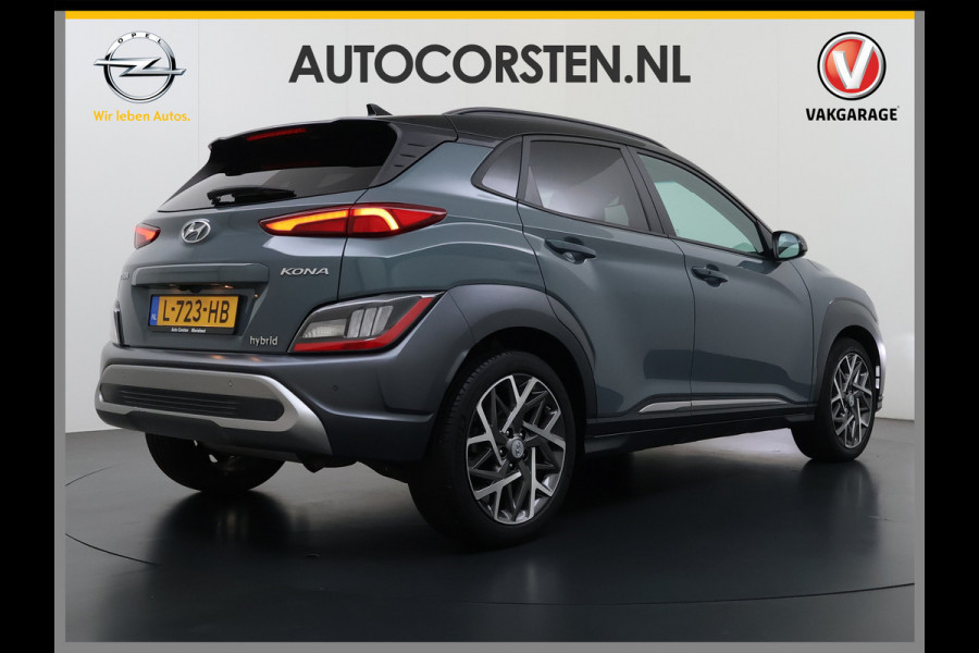 Hyundai Kona 1.6GDI HEV Hybride Premium Adap.Cruise Leder+Verwarming+Ventilatie Head-Up Display Camera Apple Carplay Android Auto Navi Ecc Pd Keyless Blind-Spot Lane Assist Achterbank+Stuur verwarming Krell®-Audio Isofix DAB Lmv 18" Dealeronderhouden 1e Eigenaar Origineel Nederlandse Auto
