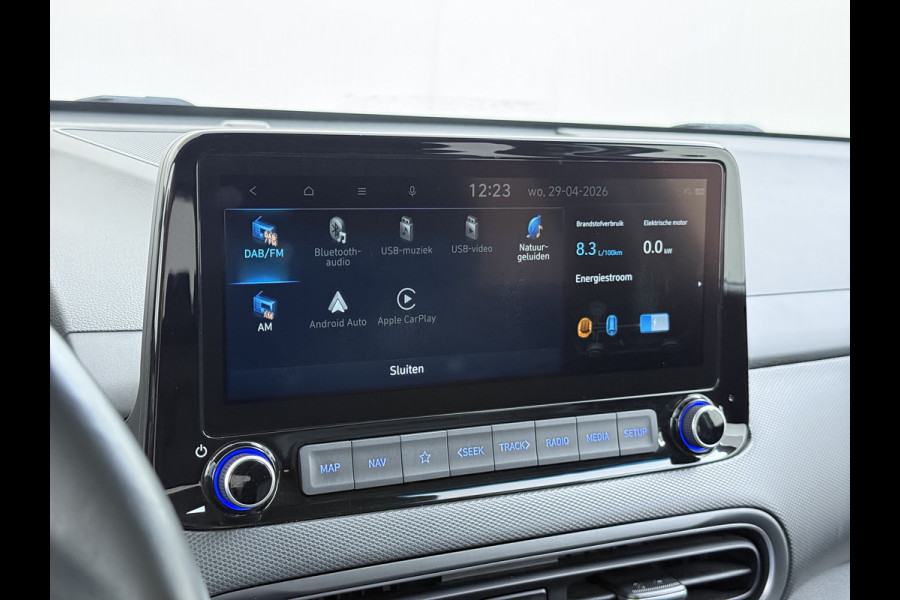 Hyundai Kona 1.6GDI HEV Hybride Premium Adap.Cruise Leder+Verwarming+Ventilatie Head-Up Display Camera Apple Carplay Android Auto Navi Ecc Pd Keyless Blind-Spot Lane Assist Achterbank+Stuur verwarming Krell®-Audio Isofix DAB Lmv 18" Dealeronderhouden 1e Eigenaar Origineel Nederlandse Auto