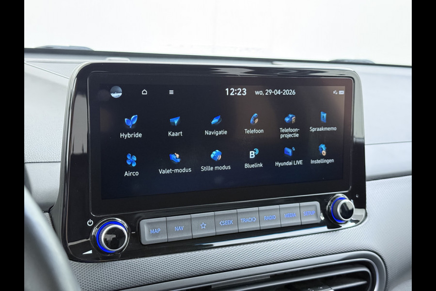 Hyundai Kona 1.6GDI HEV Hybride Premium Adap.Cruise Leder+Verwarming+Ventilatie Head-Up Display Camera Apple Carplay Android Auto Navi Ecc Pd Keyless Blind-Spot Lane Assist Achterbank+Stuur verwarming Krell®-Audio Isofix DAB Lmv 18" Dealeronderhouden 1e Eigenaar Origineel Nederlandse Auto