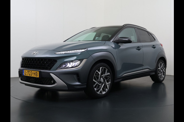Hyundai Kona 1.6GDI HEV Hybride Premium Adap.Cruise Leder+Verwarming+Ventilatie Head-Up Display Camera Apple Carplay Android Auto Navi Ecc Pd Keyless Blind-Spot Lane Assist Achterbank+Stuur verwarming Krell®-Audio Isofix DAB Lmv 18" Dealeronderhouden 1e Eigenaar Origineel Nederlandse Auto