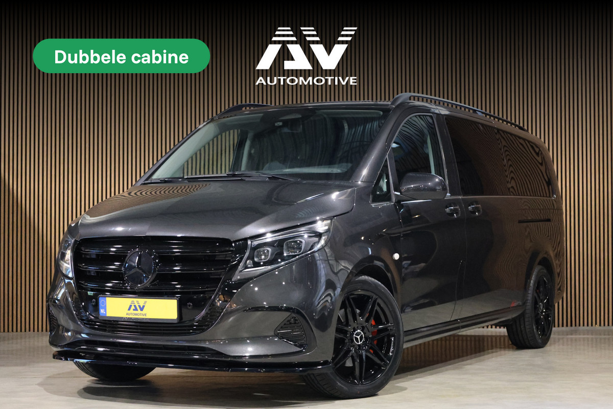 Mercedes-Benz Vito 119 CDI DC L3 XL | AMG | L+R Schuifdeur | Dubbel cabine | Navigatie | CarPlay | Camera | Lederen bekleding | Stoelverwarming | 2500 kg trekgewicht | Trekhaak | Multibeam Led | PDC V+A