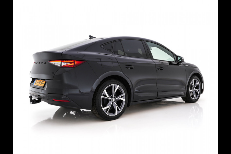 Škoda Enyaq Coupé 85 Sportline [ 3-Fase ] {SOH-95%} (INCL.BTW) *PANO | ADAPTIVE-CRUISE | LEATHER-ALCANTARA | FULL-LED | BLINDSPOT | HEATED-SPORTSEATS | CAMERA | KEYLESS | PRIVACY-GLASS | SHIFT-PADLLES | TOWBAR | 20''ALU*