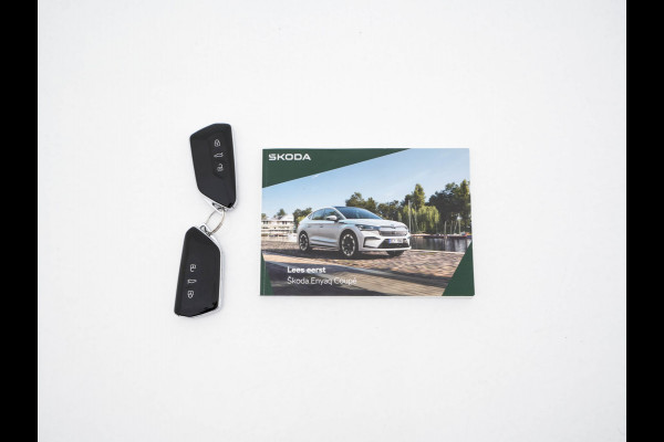 Škoda Enyaq Coupé 85 Sportline [ 3-Fase ] {SOH-95%} (INCL.BTW) *PANO | ADAPTIVE-CRUISE | LEATHER-ALCANTARA | FULL-LED | BLINDSPOT | HEATED-SPORTSEATS | CAMERA | KEYLESS | PRIVACY-GLASS | SHIFT-PADLLES | TOWBAR | 20''ALU*