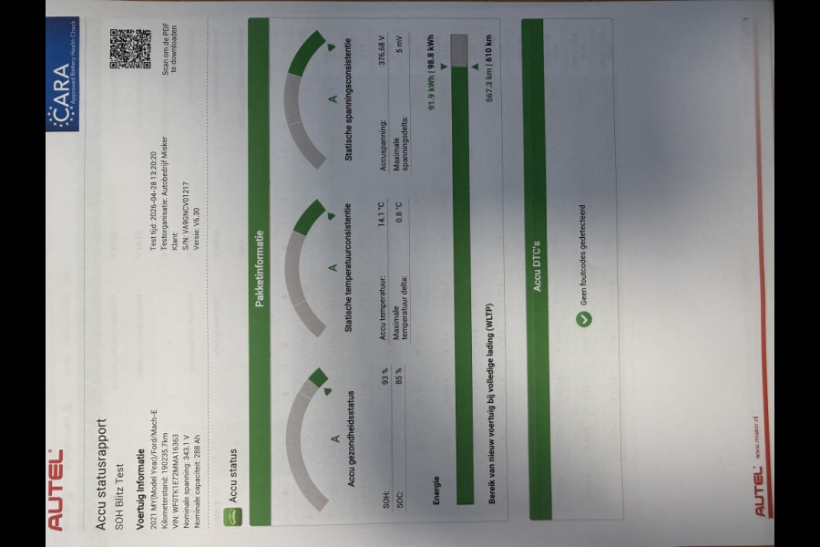 Ford Mustang Mach-E Extended RWD 98 kWh TECHPACK! 93% SOH