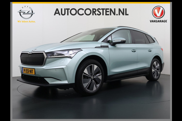 Škoda ENYAQ iV 60 Panoramadak Warmtepomp Trekhaak SOH 93% Elek.Stoel+Memory Navi 3-Zone Ecc 360°Camera Adap.Cruise Apple Carplay Android Auto Stoel+Stuurverwarming Lmv P Assist Keyless advanced Led Matrix Klimaat Plus Origineel Nederlandse Auto 1.000KG Trekgewicht
