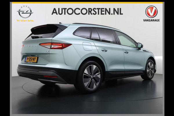 Škoda ENYAQ iV 60 Panoramadak Warmtepomp Trekhaak SOH 93% Elek.Stoel+Memory Navi 3-Zone Ecc 360°Camera Adap.Cruise Apple Carplay Android Auto Stoel+Stuurverwarming Lmv P Assist Keyless advanced Led Matrix Klimaat Plus Origineel Nederlandse Auto 1.000KG Trekgewicht