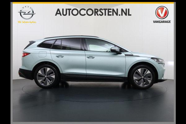 Škoda ENYAQ iV 60 Panoramadak Warmtepomp Trekhaak SOH 93% Elek.Stoel+Memory Navi 3-Zone Ecc 360°Camera Adap.Cruise Apple Carplay Android Auto Stoel+Stuurverwarming Lmv P Assist Keyless advanced Led Matrix Klimaat Plus Origineel Nederlandse Auto 1.000KG Trekgewicht