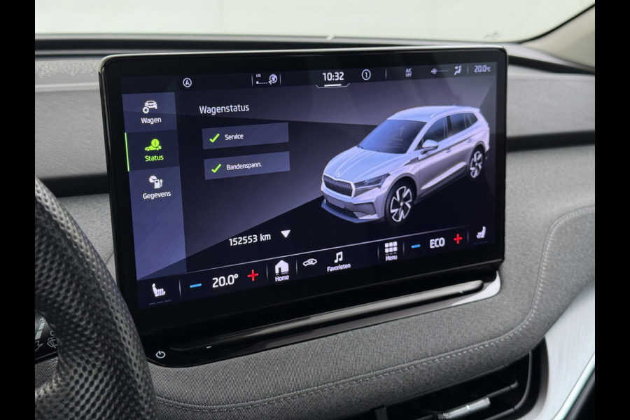 Škoda ENYAQ iV 60 Panoramadak Warmtepomp Trekhaak SOH 93% Elek.Stoel+Memory Navi 3-Zone Ecc 360°Camera Adap.Cruise Apple Carplay Android Auto Stoel+Stuurverwarming Lmv P Assist Keyless advanced Led Matrix Klimaat Plus Origineel Nederlandse Auto 1.000KG Trekgewicht