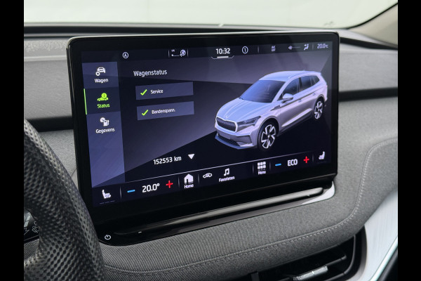 Škoda ENYAQ iV 60 Panoramadak Warmtepomp Trekhaak SOH 93% Elek.Stoel+Memory Navi 3-Zone Ecc 360°Camera Adap.Cruise Apple Carplay Android Auto Stoel+Stuurverwarming Lmv P Assist Keyless advanced Led Matrix Klimaat Plus Origineel Nederlandse Auto 1.000KG Trekgewicht