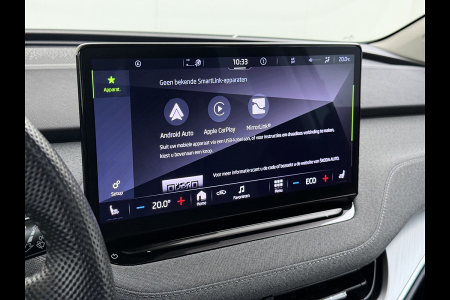Škoda ENYAQ iV 60 Panoramadak Warmtepomp Trekhaak SOH 93% Elek.Stoel+Memory Navi 3-Zone Ecc 360°Camera Adap.Cruise Apple Carplay Android Auto Stoel+Stuurverwarming Lmv P Assist Keyless advanced Led Matrix Klimaat Plus Origineel Nederlandse Auto 1.000KG Trekgewicht