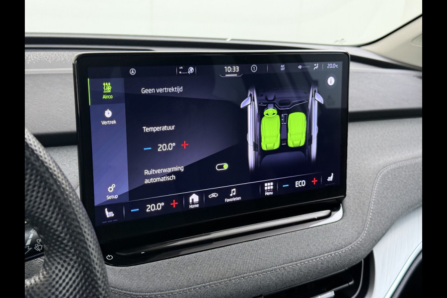 Škoda ENYAQ iV 60 Panoramadak Warmtepomp Trekhaak SOH 93% Elek.Stoel+Memory Navi 3-Zone Ecc 360°Camera Adap.Cruise Apple Carplay Android Auto Stoel+Stuurverwarming Lmv P Assist Keyless advanced Led Matrix Klimaat Plus Origineel Nederlandse Auto 1.000KG Trekgewicht