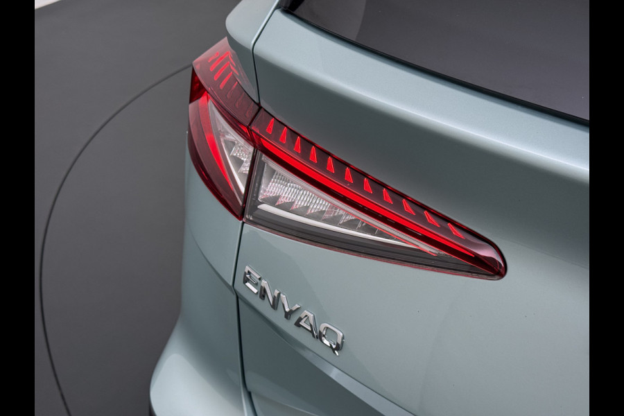 Škoda ENYAQ iV 60 Panoramadak Warmtepomp Trekhaak SOH 93% Elek.Stoel+Memory Navi 3-Zone Ecc 360°Camera Adap.Cruise Apple Carplay Android Auto Stoel+Stuurverwarming Lmv P Assist Keyless advanced Led Matrix Klimaat Plus Origineel Nederlandse Auto 1.000KG Trekgewicht