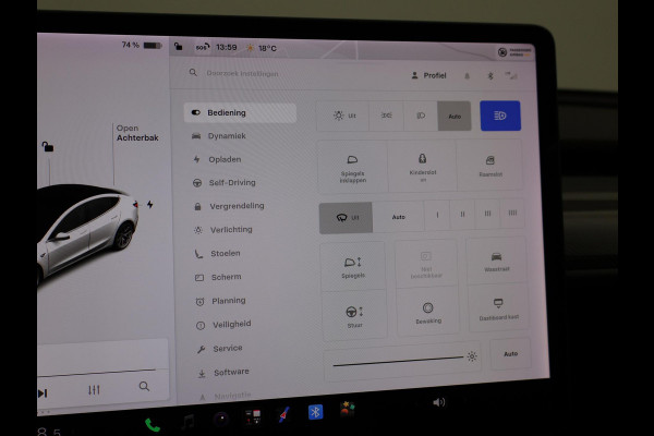 Tesla Model 3 LONG RANGE AWD 75 kWh + CARBON DASHBOARDINLEG | ZWART LEDER | STOELVERW. V+A