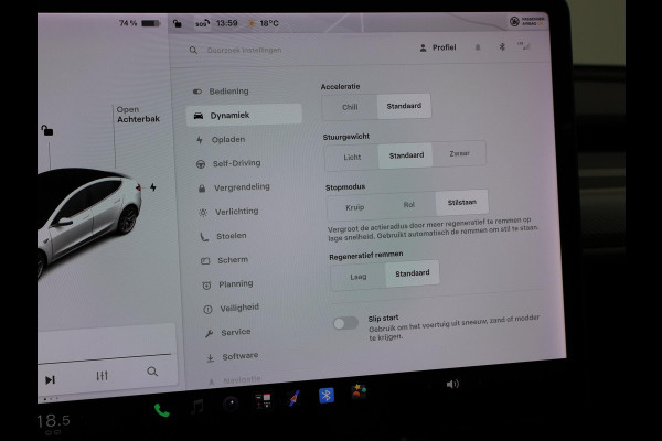 Tesla Model 3 LONG RANGE AWD 75 kWh + CARBON DASHBOARDINLEG | ZWART LEDER | STOELVERW. V+A