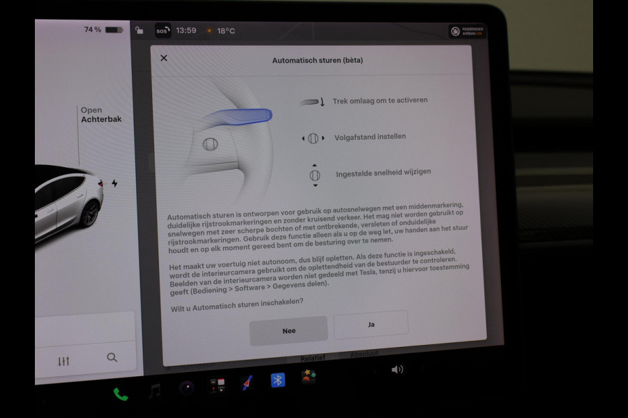 Tesla Model 3 LONG RANGE AWD 75 kWh + CARBON DASHBOARDINLEG | ZWART LEDER | STOELVERW. V+A