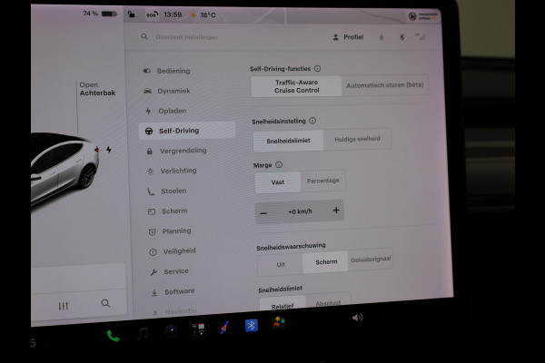 Tesla Model 3 LONG RANGE AWD 75 kWh + CARBON DASHBOARDINLEG | ZWART LEDER | STOELVERW. V+A
