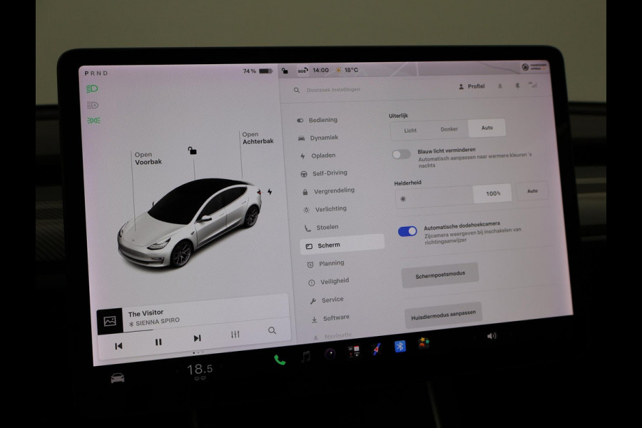 Tesla Model 3 LONG RANGE AWD 75 kWh + CARBON DASHBOARDINLEG | ZWART LEDER | STOELVERW. V+A