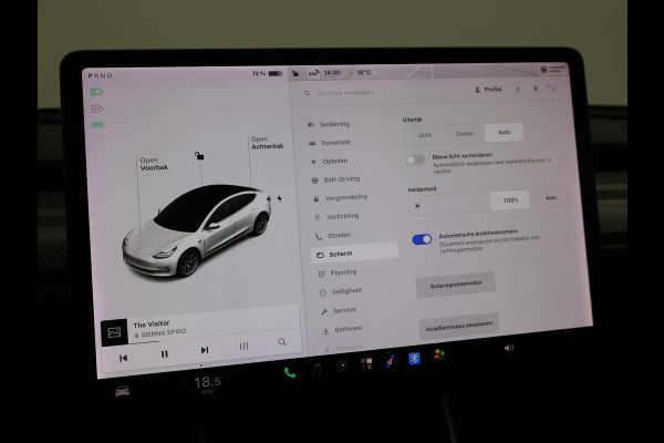 Tesla Model 3 LONG RANGE AWD 75 kWh + CARBON DASHBOARDINLEG | ZWART LEDER | STOELVERW. V+A