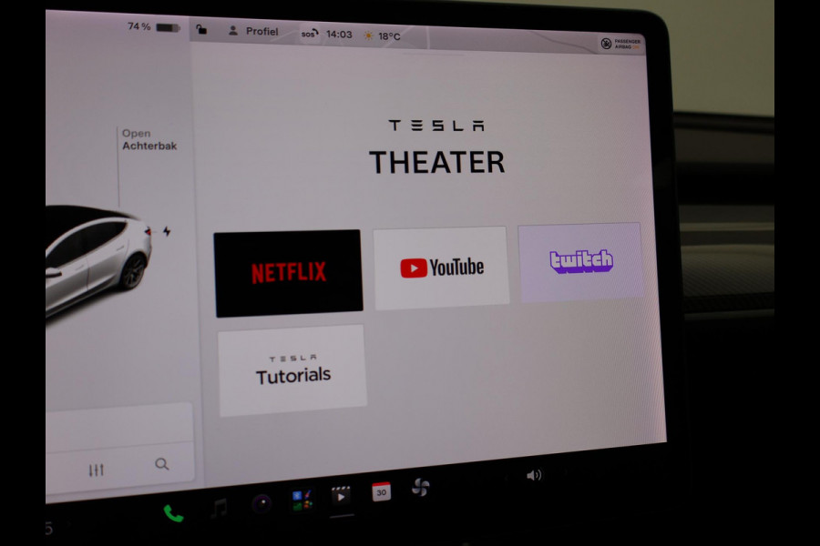 Tesla Model 3 LONG RANGE AWD 75 kWh + CARBON DASHBOARDINLEG | ZWART LEDER | STOELVERW. V+A