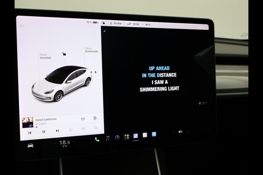 Tesla Model 3 LONG RANGE AWD 75 kWh + CARBON DASHBOARDINLEG | ZWART LEDER | STOELVERW. V+A