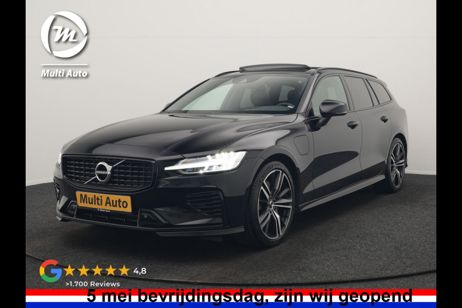 Volvo V60 T6 Recharge AWD R-Design LONG RANGE PHEV 350pk Dealer O.H. | Panodak | Camera | Harman / Kardon | Lederen Sportstoelen Memory & Verwarmd | Apple Carplay | Keyless | Stuur Verwarmd | Navigatie | DAB | 19"L.M | Plug In Hybrid |