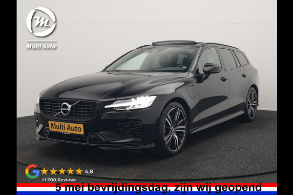 Volvo V60 T6 Recharge AWD R-Design LONG RANGE PHEV 350pk Dealer O.H. | Panodak | Camera | Harman / Kardon | Lederen Sportstoelen Memory & Verwarmd | Apple Carplay | Keyless | Stuur Verwarmd | Navigatie | DAB | 19"L.M | Plug In Hybrid |