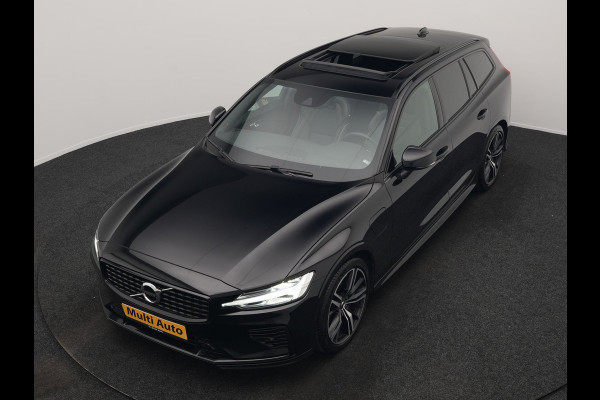 Volvo V60 T6 Recharge AWD R-Design LONG RANGE PHEV 350pk Dealer O.H. | Panodak | Camera | Harman / Kardon | Lederen Sportstoelen Memory & Verwarmd | Apple Carplay | Keyless | Stuur Verwarmd | Navigatie | DAB | 19"L.M | Plug In Hybrid |