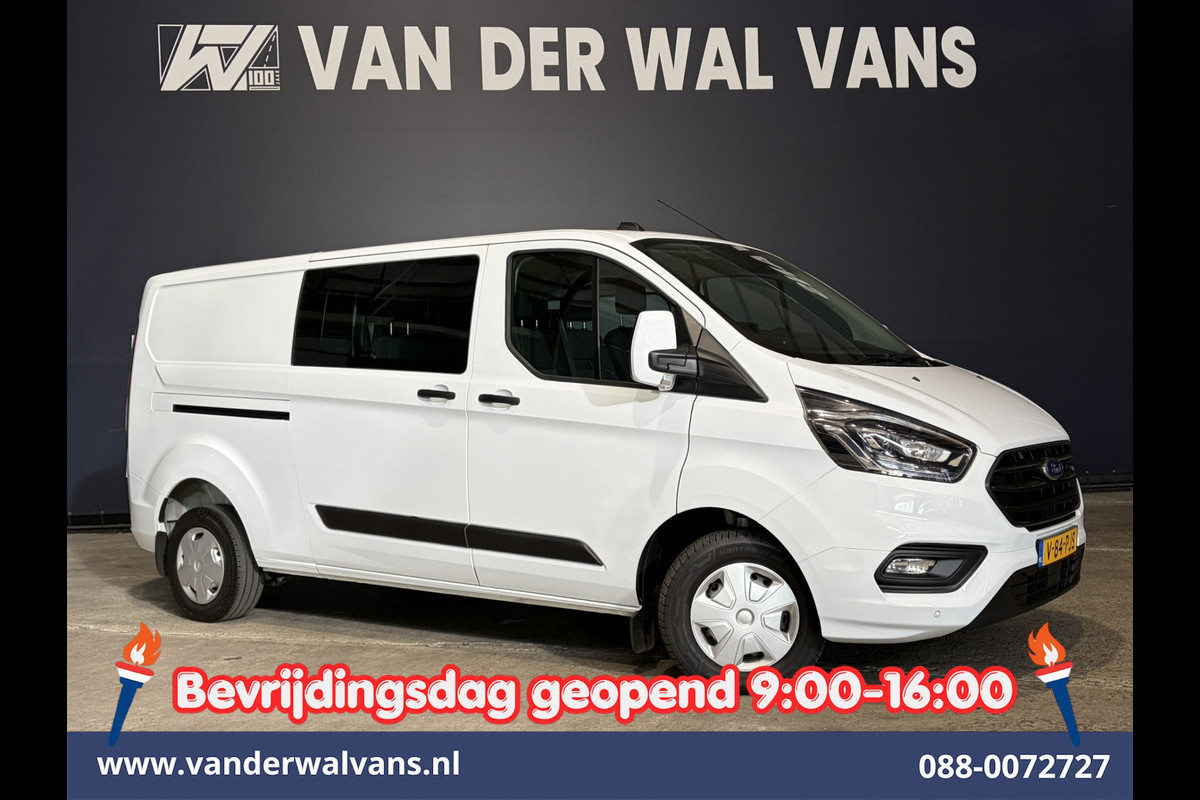 Ford Transit Custom 2.0 TDCI 131pk L2H1 Dubbele Cabine Euro6 Airco | 6-Zits | Camera | Apple Carplay | Xenon | Cruisecontrol 2540kg Trekhaak, Android Auto, Verwarmde voorruit, Parkeersensoren