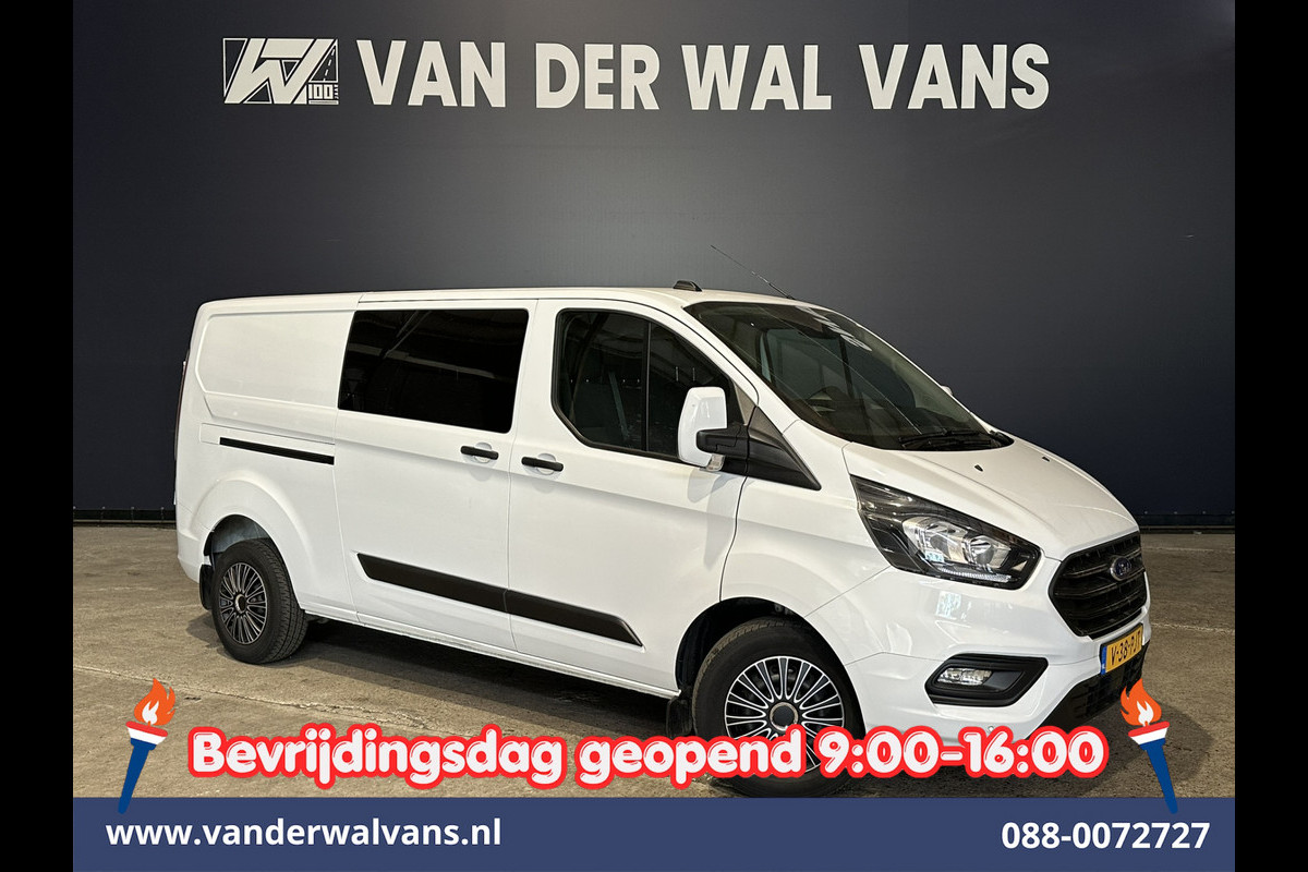 Ford Transit Custom 2.0 TDCI 130pk L2H1 Dubbele Cabine Euro6 Airco | 6-Zits | LED | Cruisecontrol | Trekhaak Parkeersensoren, Verwarmde voorruit