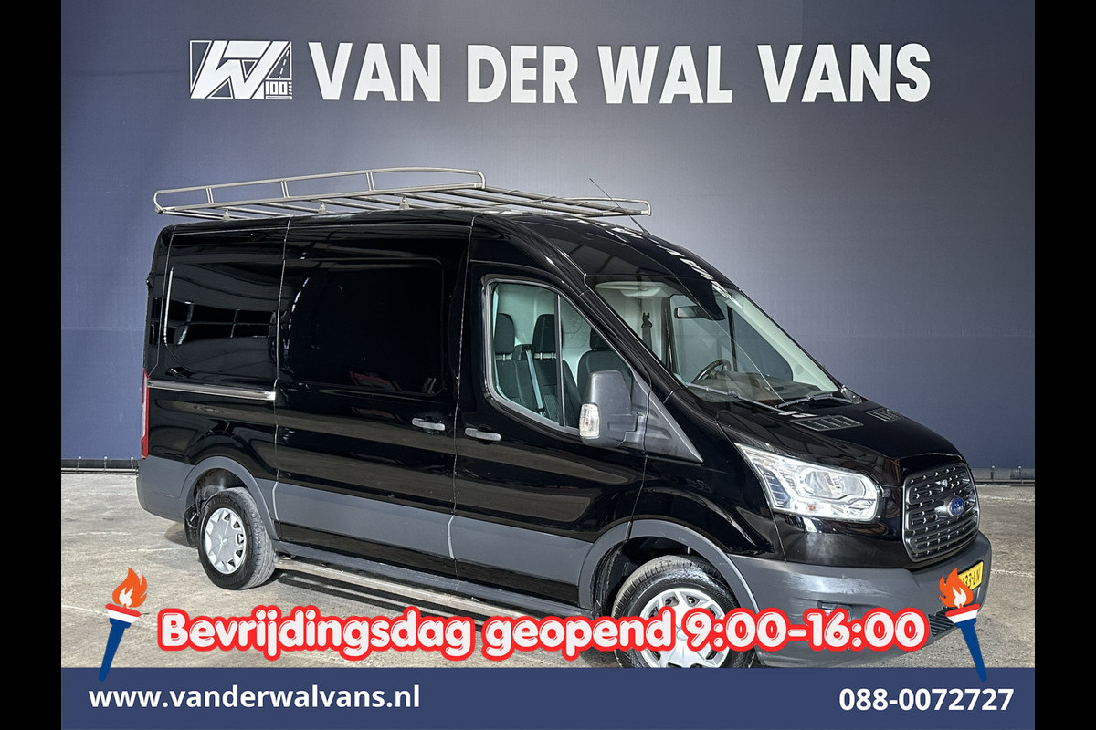 Ford Transit 2.0 TDCI 130pk L2H2 inrichting Euro6 Airco | Camera | Imperiaal | Sidebars | Trekhaak 2540kg Cruisecontrol, Verwarmde Voorruit, Trap, Parkeersensoren, Bijrijdersbank
