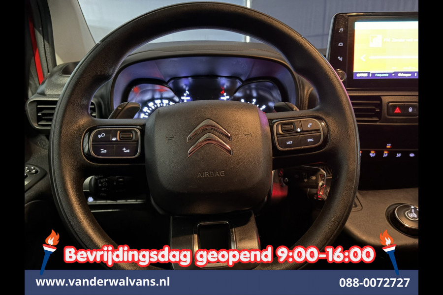 Citroën Berlingo 1.2 PureTech 130pk Automaat Benzine L1H1 Euro6 Airco | 3-Zits | 2x zijdeur | Navigatie | Apple Carplay Android Auto, Cruisecontrol, Parkeersensoren, Bijrijdersbank