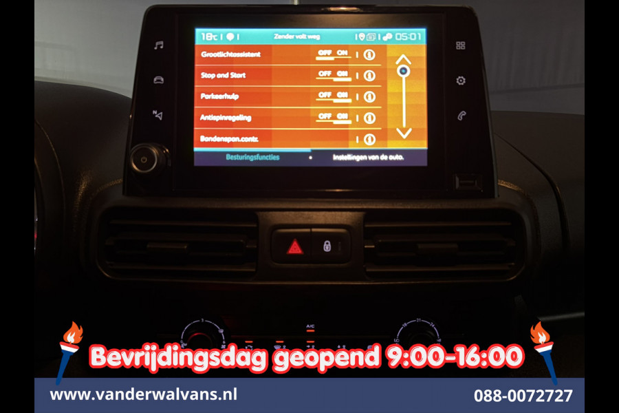 Citroën Berlingo 1.2 PureTech 130pk Automaat Benzine L1H1 Euro6 Airco | 3-Zits | 2x zijdeur | Navigatie | Apple Carplay Android Auto, Cruisecontrol, Parkeersensoren, Bijrijdersbank